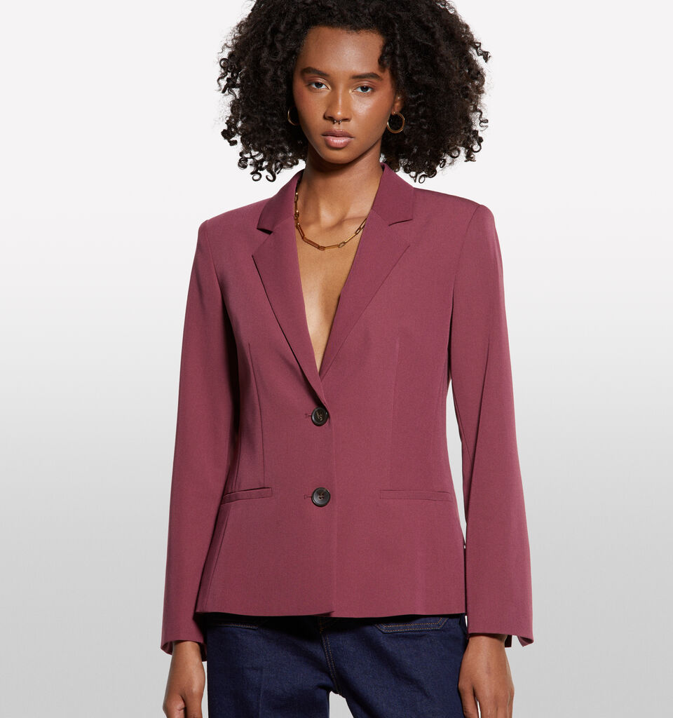 Burgundy slim fit blazer - women's blazers - Burgundy | Sisley image number 3